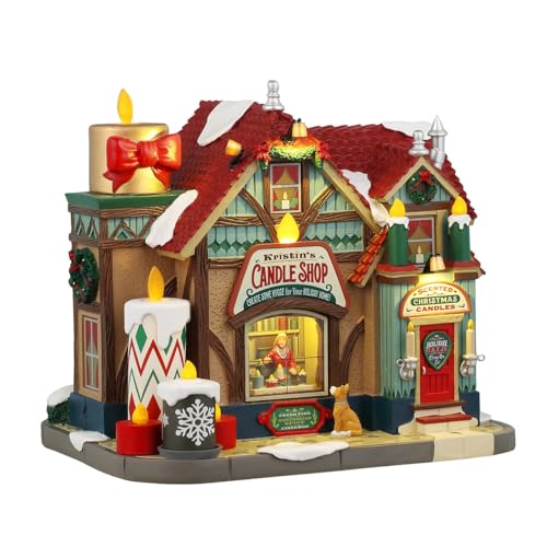 Lemax Edificio Illuminato Led "Kristin'S Candle Shop" In Resina H19 X 21.5 X 16 Cm