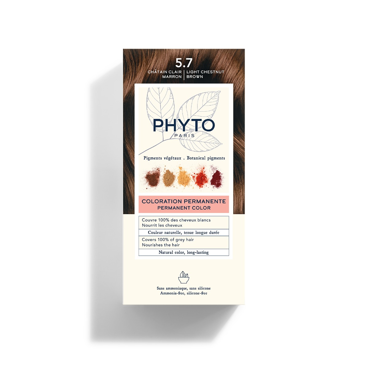 Phyto Phytocolor 5.7 Castano Chiaro Tabacco Colorazione Permanente Senza Ammoniaca