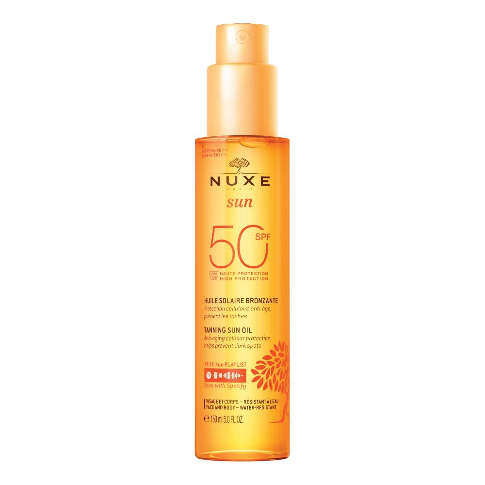 Nuxe Sun Olio Solare Abbronzante Spf 50 - Protezione Solare Anti-Età Ed Anti-Macchie - 150 Ml