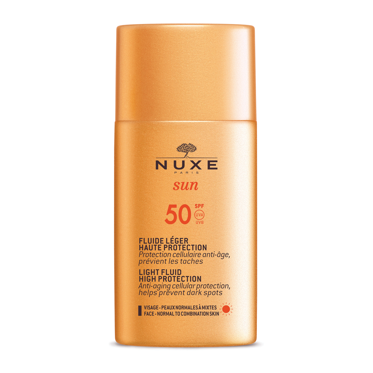 Nuxe Sun Fluido Leggero Spf50 - Protezione Solare Molto Alta Per Il Viso - 50 Ml