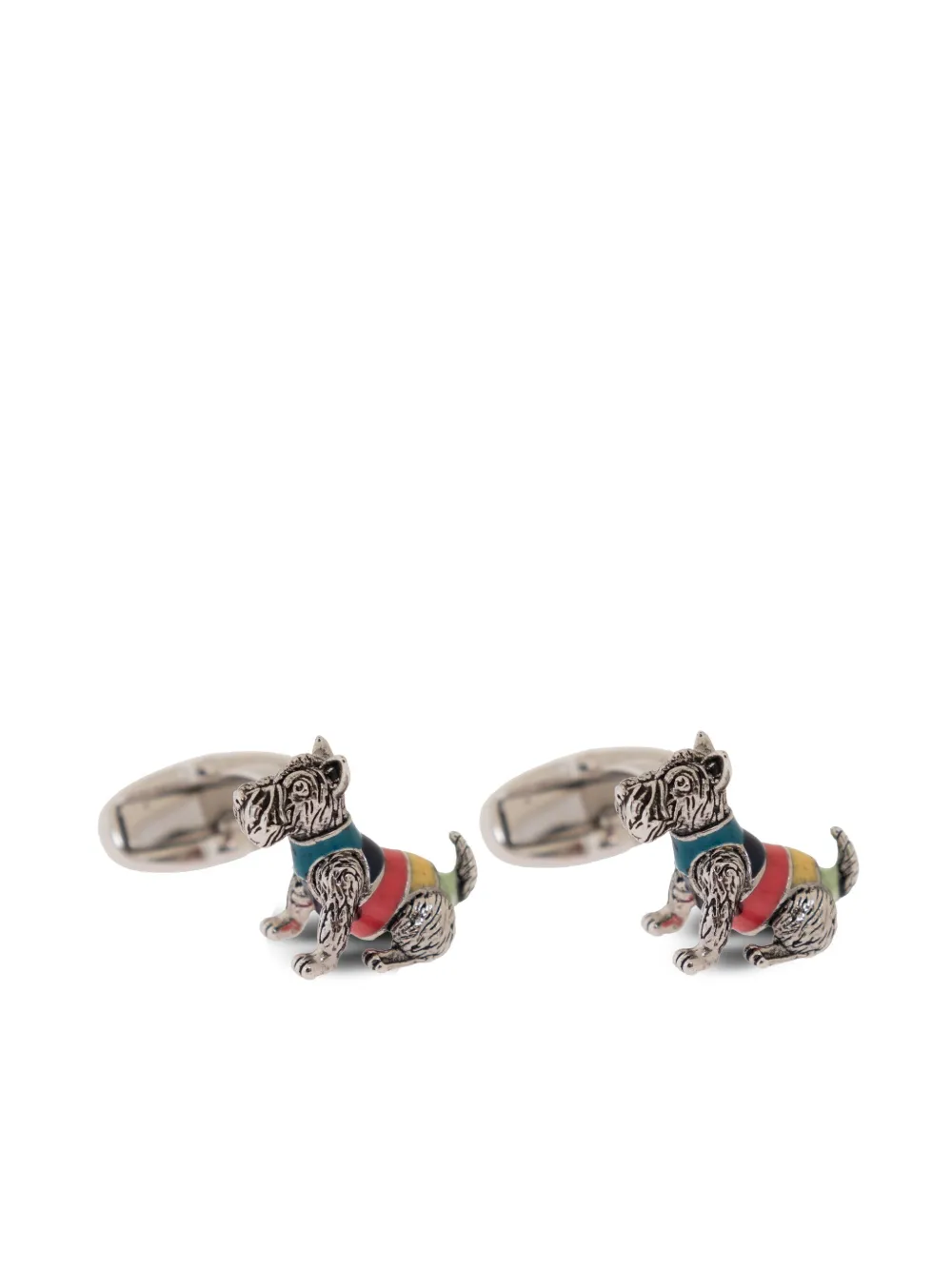 Paul Smith Artist Stripe Dog cufflinks - Argento
