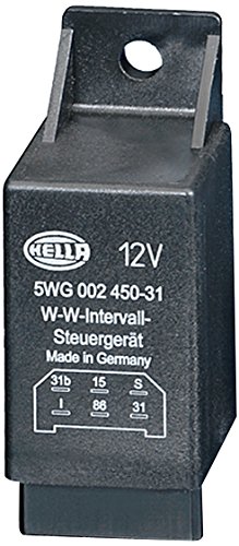 Hella 5Wg 002 450-311 Relè, Intervallo Tergicristallo, 12V, 6A... Poli, Con Supporto