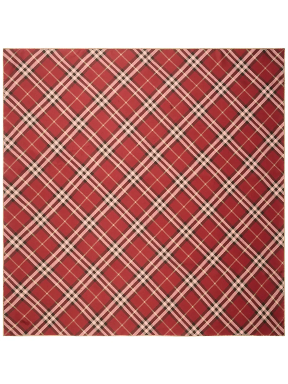 Burberry check silk scarf m - Rosso