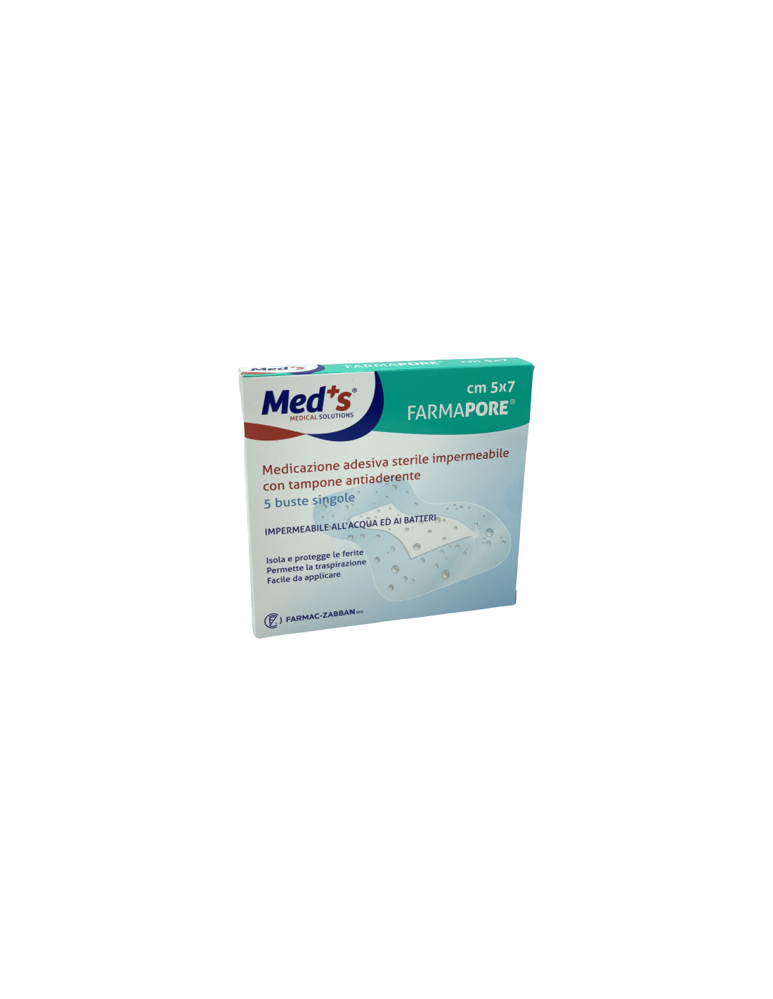 Med'S Farmapore Medicazioni Adesive Sterili Impermeabili 5X7 5Pz