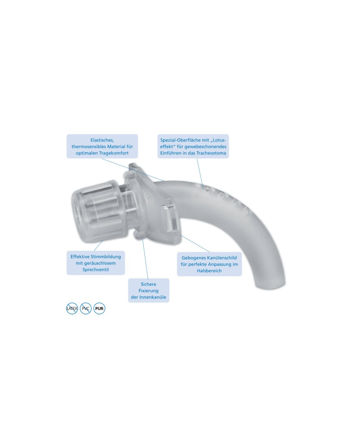 Cannula Tracheale Servox Elastotube Voice Forata In Poliuretano