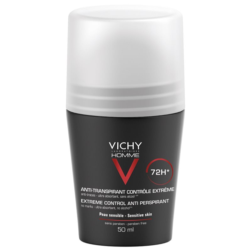 Vichy Homme Deodorant Antitranspirant-Deoroller Gegen Übermäßiges Schwitzen 72H 50 Ml