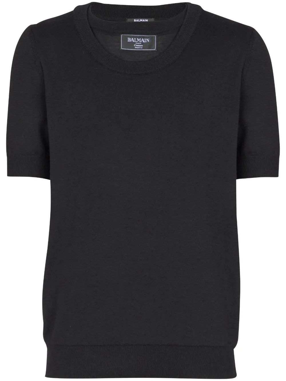 Balmain T-shirt lavorata a maglia - Nero