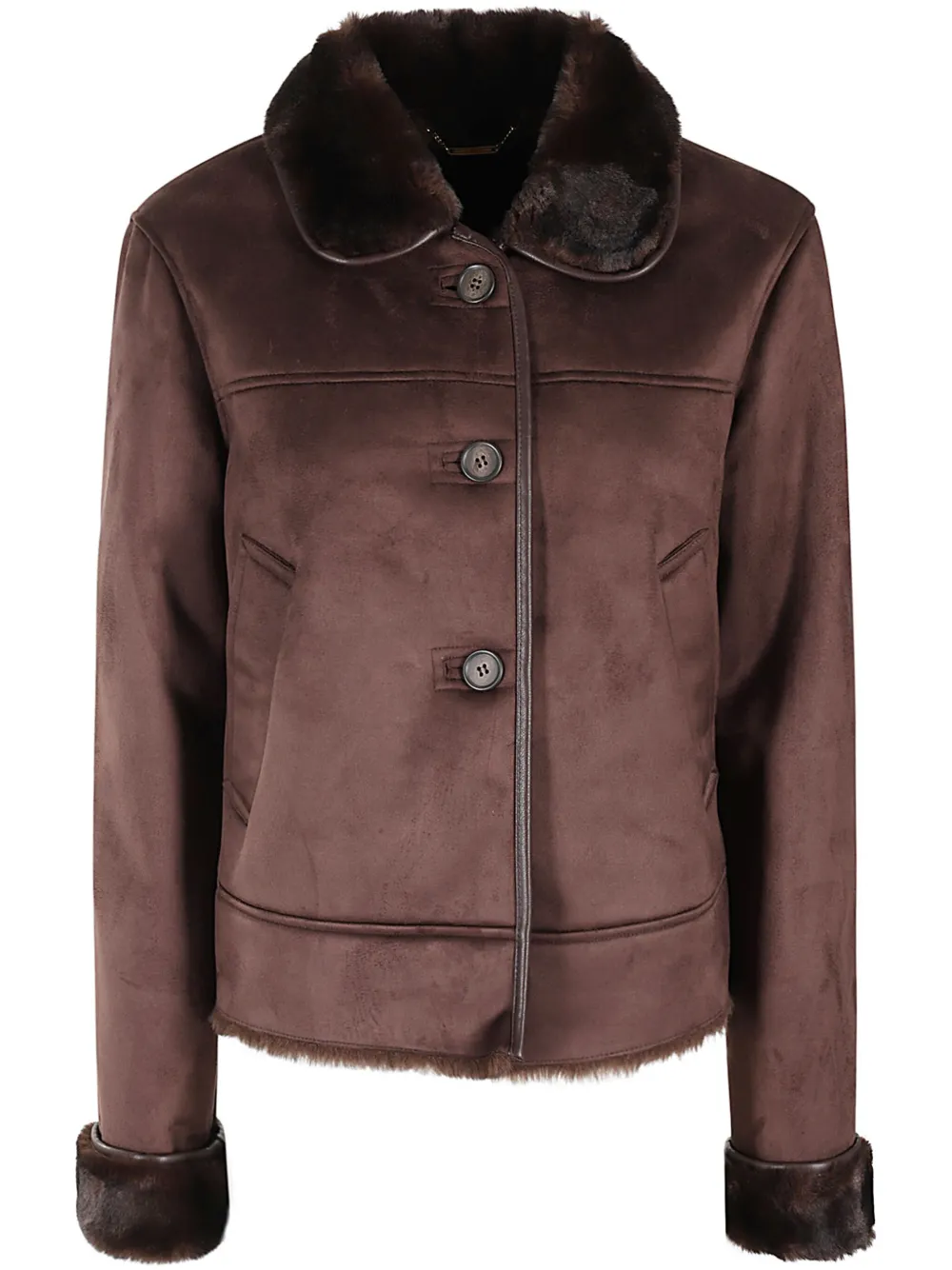 Seventy faux-suede jacket - Marrone