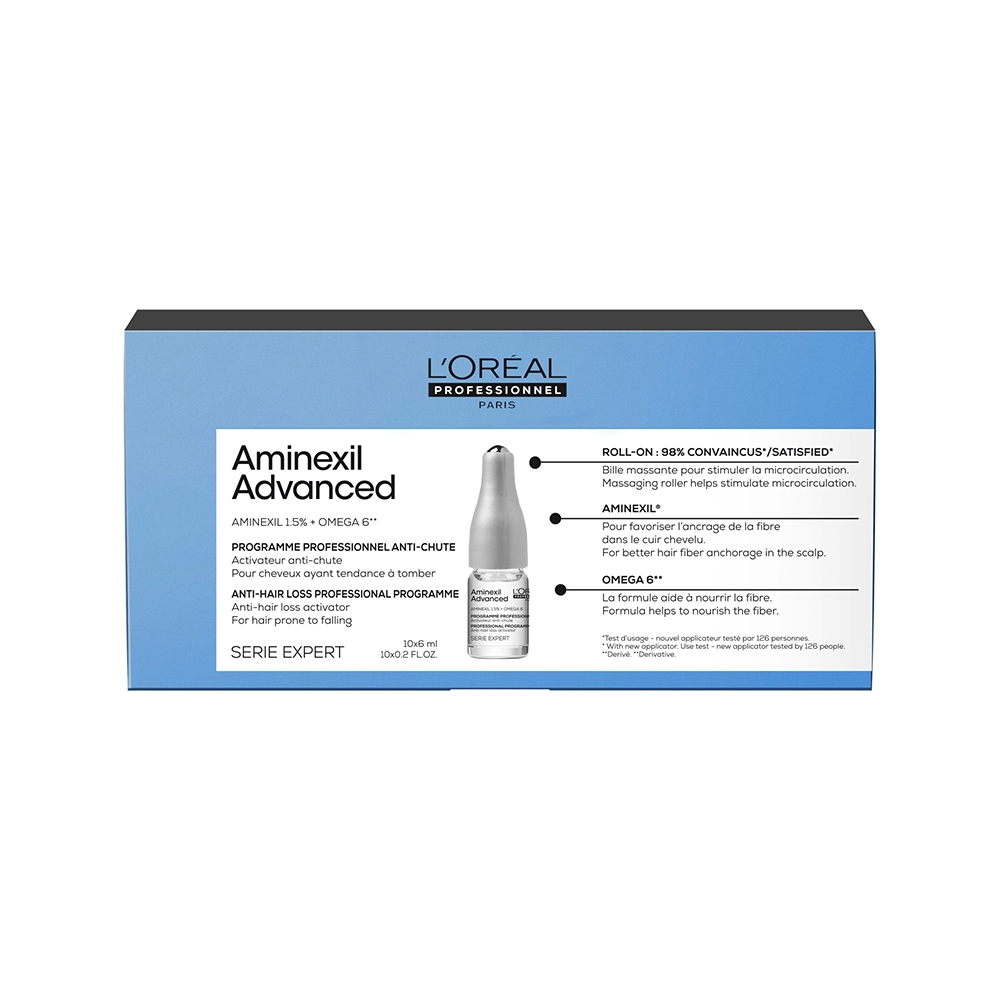 Aminexil Advanced Fiale Trattamento Anticaduta con Aminexil e Omega 6 10 x 6 ml Fiale L'Oreal Professionnel