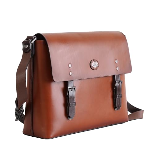 The Bridge Messenger 053631Au Uomo 100% Pelle Brandy