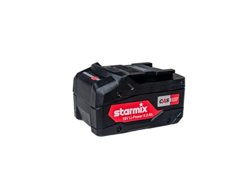 Starmix Batteria Da 18 V 5,2 Ah Li-Power, Batteria Cas Compatibile Con Molte Marche Di Alta Qualità, Batteria Per Aspirapolvere A Secco A Umido, Aspir