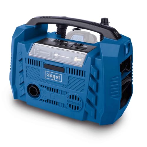 Compressore Elettrico Ibrido Scheppach 20V Ixes 10 Bar - Alimentazione: Batteria/Rete/Accendisigari - Senza Batteria N� Caricabatteria - Airforce 6