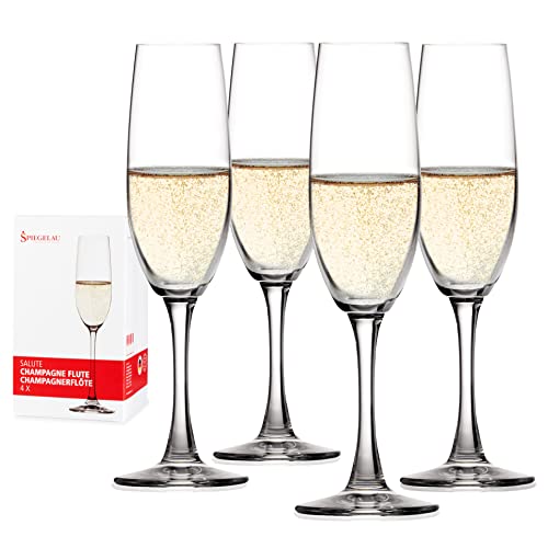 Spiegelau 4720175 Salute Sparkling Champagne Flute Bicchieri (Set Di 4), Trasparente