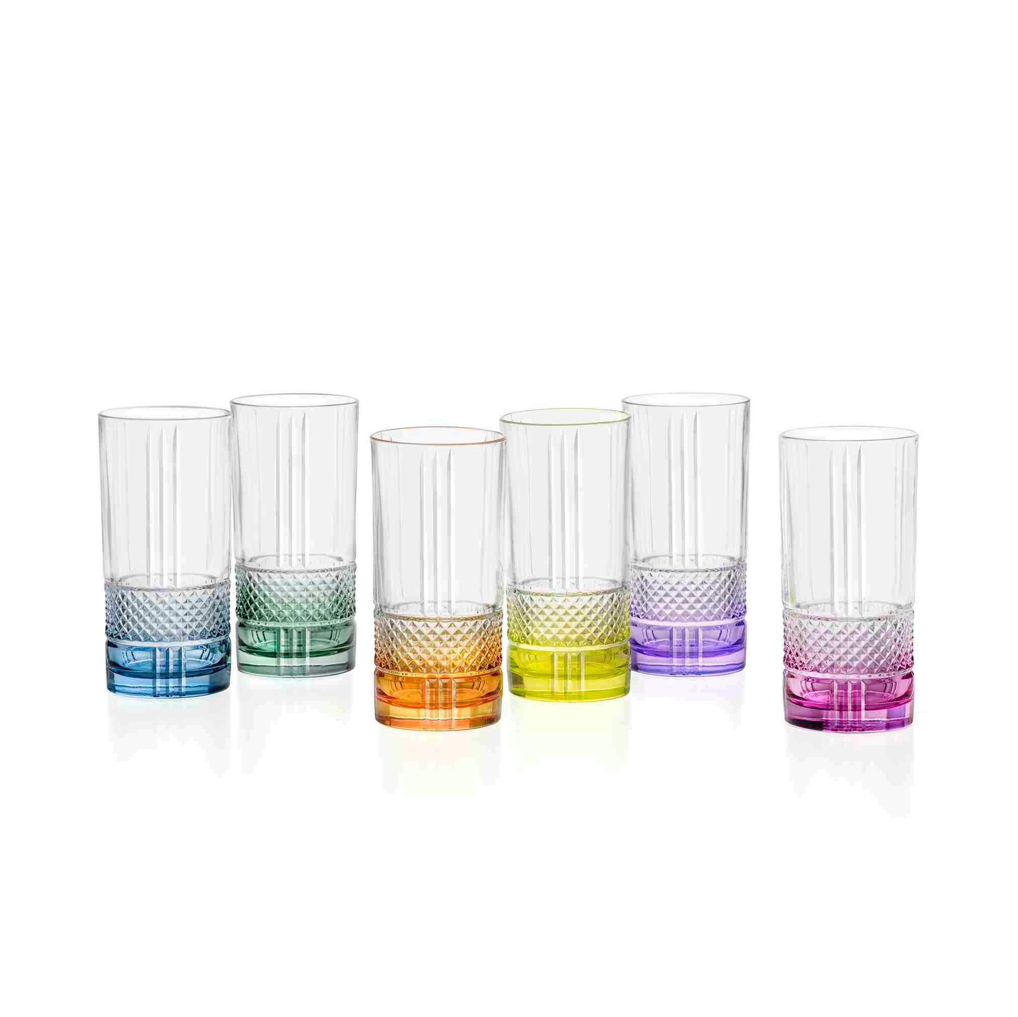 Rcr - set 6 bicchieri bibita brillante cl 37