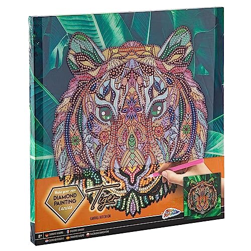 Grafix Diamond Painting Su Tela, Tigre, 30 X 30 Cm