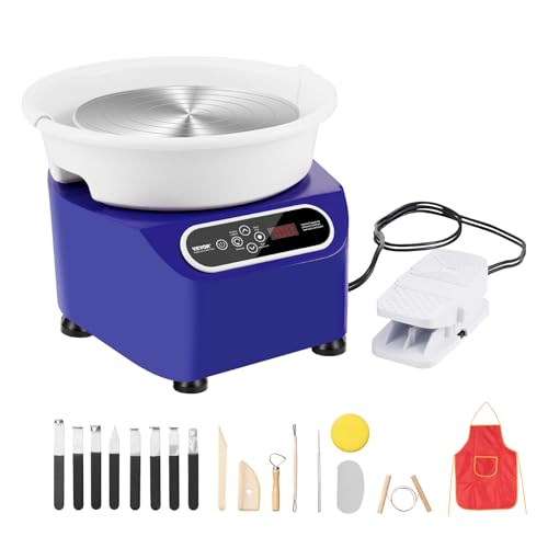 Vevor Ruota Per Ceramica, Macchina Per Formare Ceramica Ruota Elettrica, Con Pedale Touch Screen Lcd Strumenti Di Modellazione, Ruota A Trasmissione,
