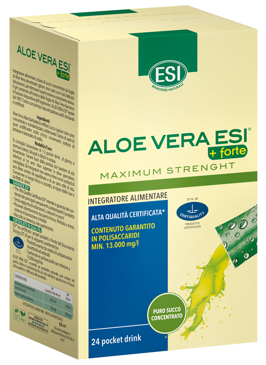 Esi aloe vera succo + forte 24 pocket drink