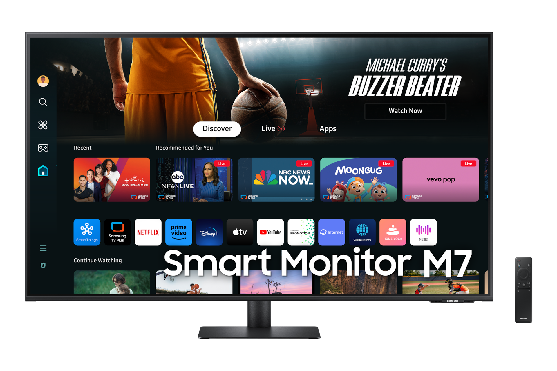 Samsung Smart Monitor M7 - M70D da 43'' UHD Flat, Black