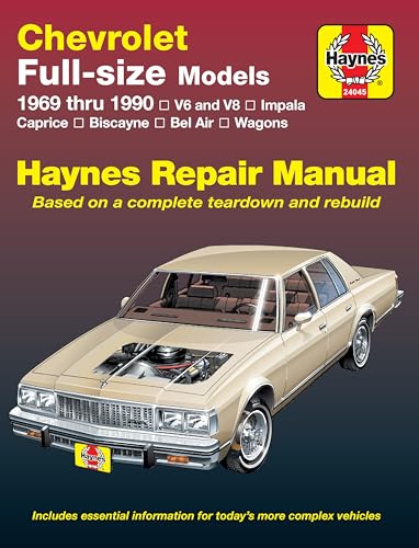 Chevrolet Full Size Models 1969 Thru 1990 V6 And V8, Impala, Caprice, Biscayne, Bel Air, Wagons, Owners Workshop Manual