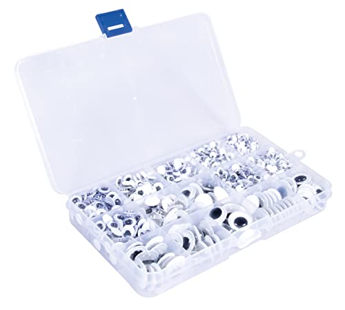 Rayher Occhi Mobili Adesivi, Assortimento, Box Con 1 500 Pz, 4-15Mm, 69264000, Multicolore, Normale