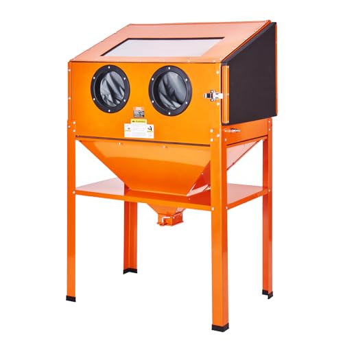 Vevor Armadietto Per Sabbiatura Da 60 Galloni, 40-120Psi Con Supporto, Sabbiatrice In Acciaio Resistente Con Pistola Per Sabbiatura 4 Ugelli In Cerami