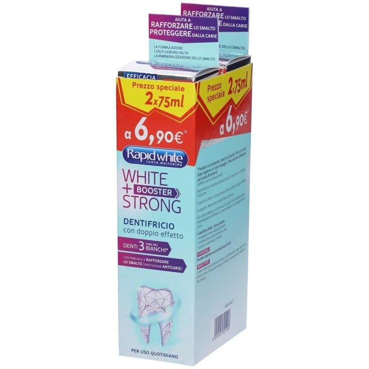 Rapid White Bipack Dentifricio White Strong Booster 2x75ml