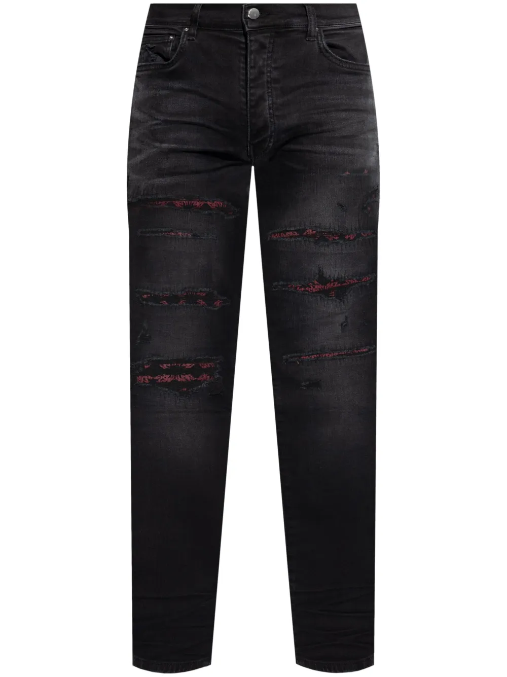 AMIRI distressed bandana-detail jeans - Grigio