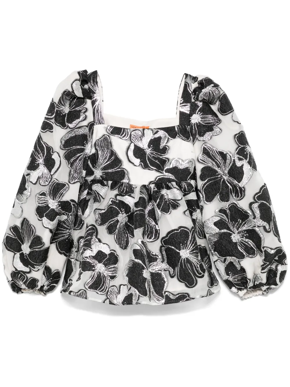 Stine Goya Top Anemone con scollo quadrato - Bianco