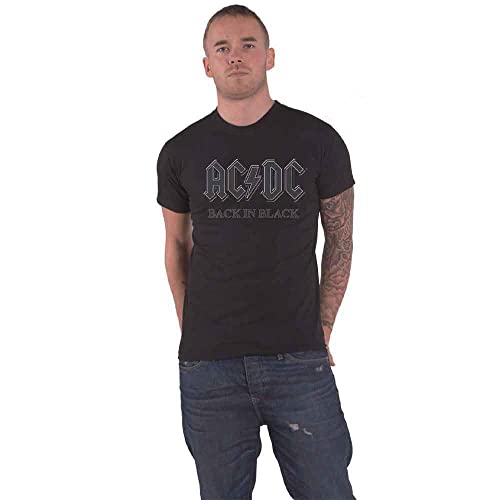 Ac/Dc T Shirt Back In Nero Band Logo Nuovo Ufficiale Unisex Nero Size Xl