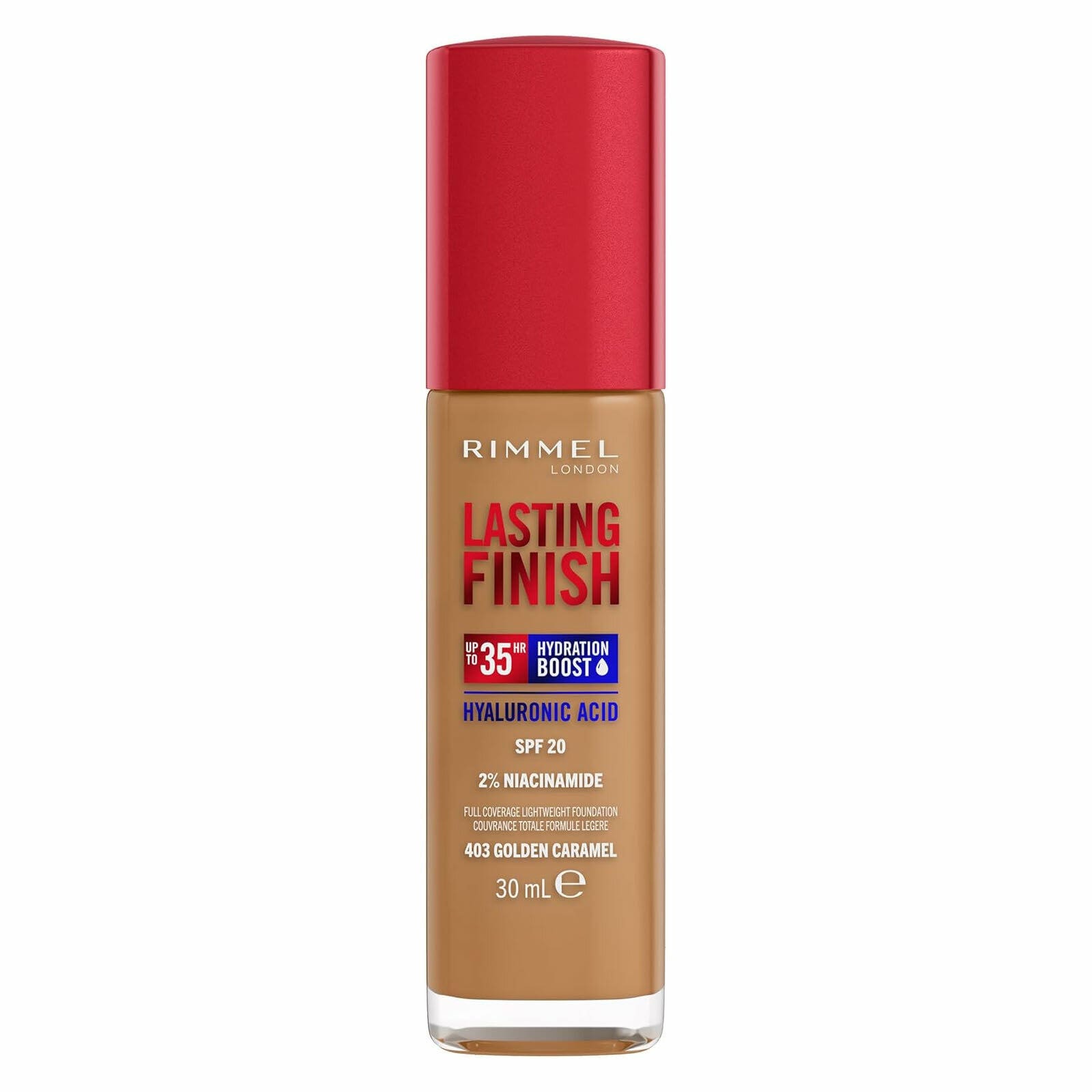 Rimmel Fondotinta Lasting Finish 35h Con Acido Ialuronico 403 Golden Caramel 30ml