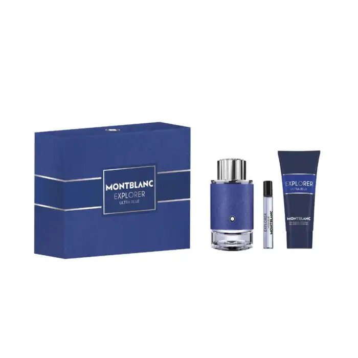 Montblanc Cofanetto Explorer Ultra Blue Uomo Eau de Parfum 100ml + 7,5ml, Shower Gel 100ml