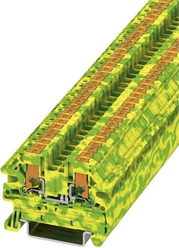 Phoenix Contact Ptv - Morsetto Per Fila, Verde, Giallo, 0,14 → 2,5 Mm², 0,14 → 4 Mm², Inserimento, Confezione Da 10 Pezzi