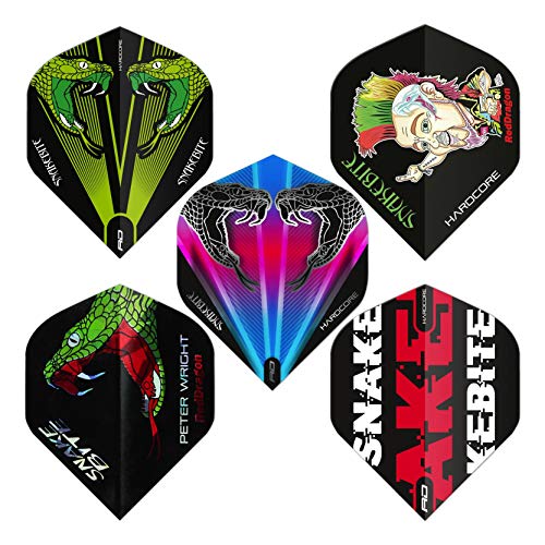 Red Dragon Peter Wright Snakebite Pacchetto Di Volo Hardcore Assortito - 5 Set Per Confezione