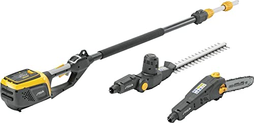 Stiga Mt 500E - Tagliasiepi E Potassi, Doppia Lama 46 Cm, Guida Di Taglio 25 Cm, Manico Telescopico 75 Cm, Manico Girevole 112°, Fino A 50 Minuti, Com