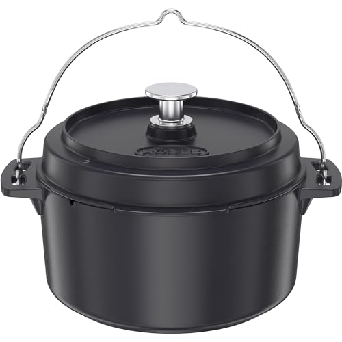 Rösle Vario - Forno Olandese Di Alta Qualità In Ghisa Smaltata, Coperchio Utilizzabile Come Padella, Con Maniglia, 8,5 L, 36 X 30 X 22,5 Cm, Colore: N