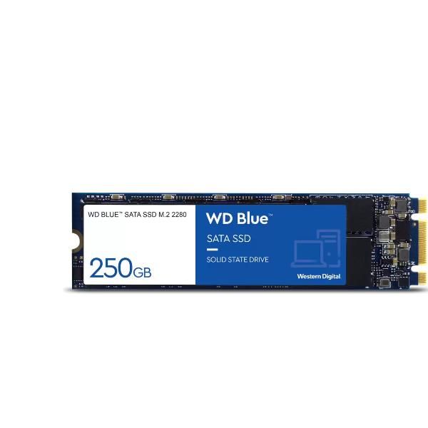 Ssd m.2 250gb 2280 sata3 blue wd r/w 555/440 mb/s - wds250g3b0b