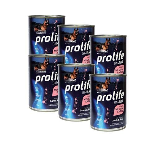 Prolife umido cane 6x400gr adult agnello & riso smart medium/large - confezio...