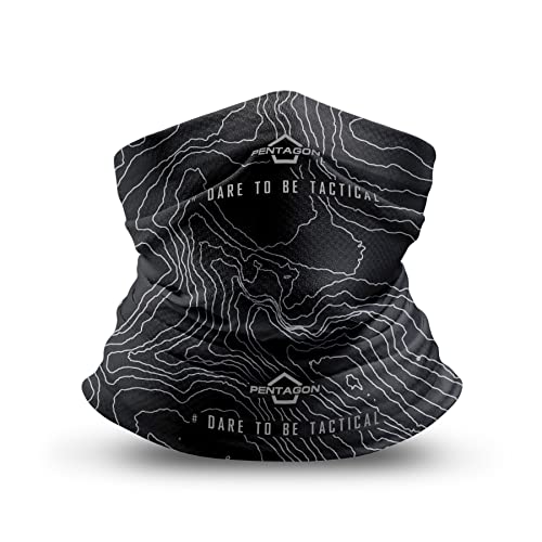 Pentagon Copri Collo Skiron Topographic Map (Black)