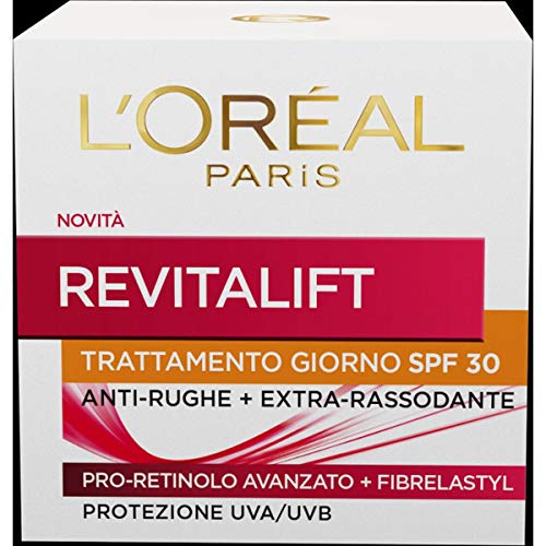 L'Oréal Paris Crema Viso Giorno Revitalift, Azione Antirughe Con Pro-Retinolo Avanzato, Protezione Solare Spf 30, 50 Ml