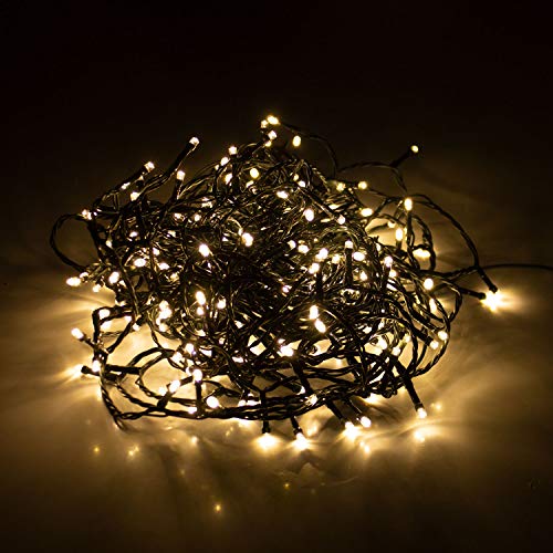 Unbekannt Luci Di Natale 240 Led Bianco Caldo Luce Fissa Esterno Albero Interno