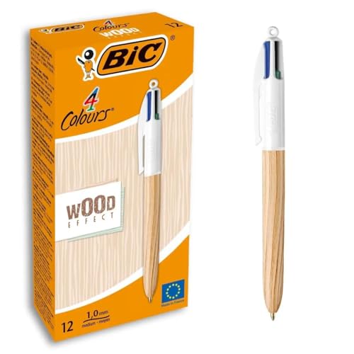 Bic Scatola 12 Penne 4 Colori Wood