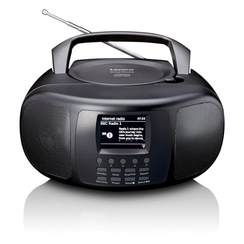 Lenco Scd-6000 Radio Internet Portatile Con Dab+/Fm, Bluetooth, Lettore Cd E Display A Colori Tft Lcd Da 2,4 Pollici, Wlan A Doppia Banda, Suono Stere