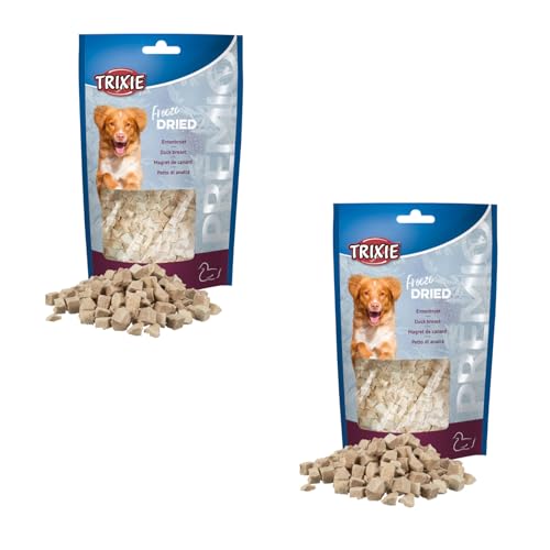 Trixie Freeze Dried Petto D'Anatra | Confezione Doppia | 2 X 50 G | Alimento Complementare Per Cani | Snack Liofilizzato | 99% Carne | Adatto Per Alle