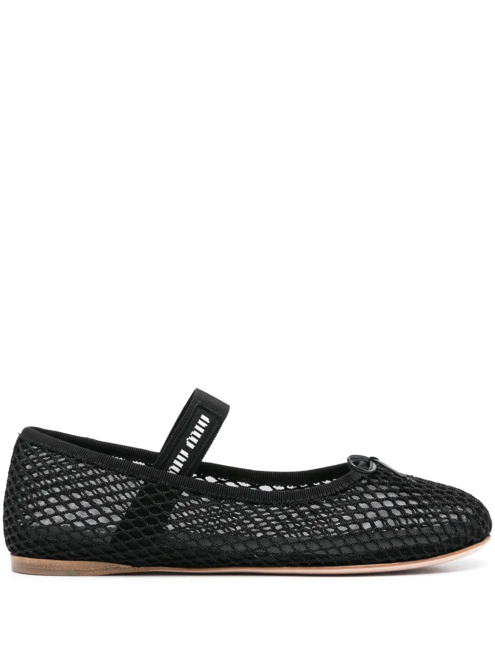 Miu Miu mesh-design ballet flats - Nero