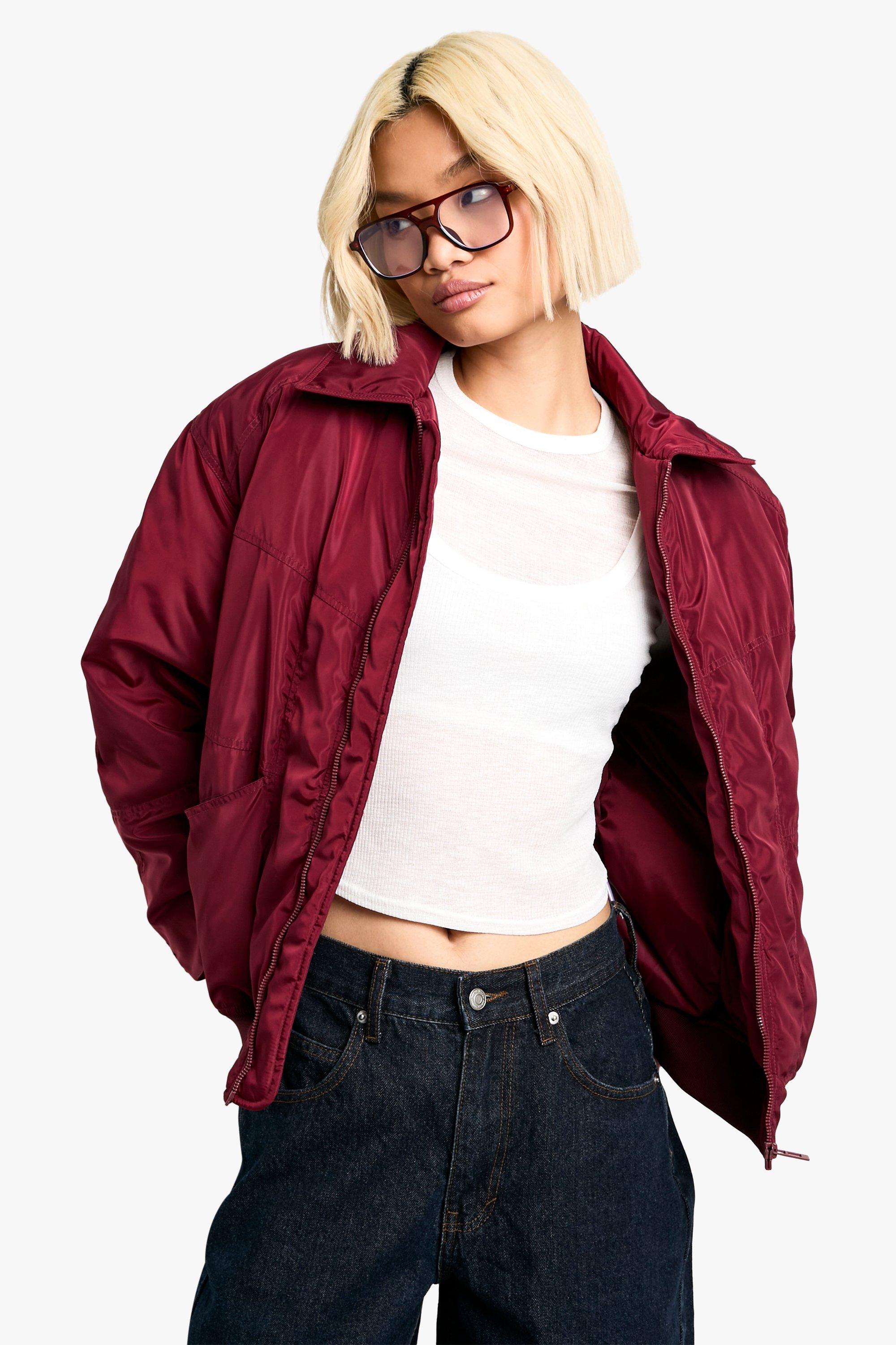 Giacca Bomber oversize, Rosso