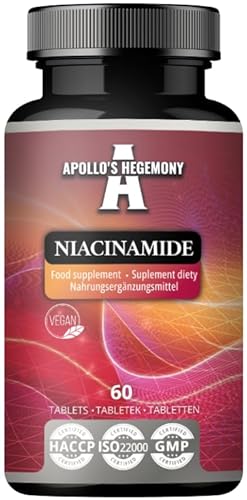 Niacinamide 500 Mg Per Compressa - 60 Compresse Vegane - 2 Mesi Di Fornitura - Supporta L'Energia E La Funzione Nervosa - Integratore Alimentare Di Vi