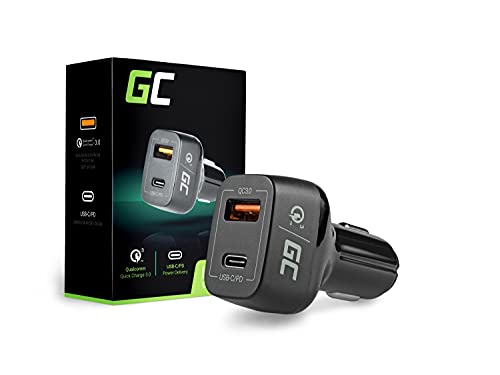 Green Cell Caricabatterie Auto 12V/24V, 48W, Usb-C Usb, Power Delivery, Quick Charge 3.0, Caricatore Auto Compatibile Con Iphone 15 14 13 12 Pro Max I