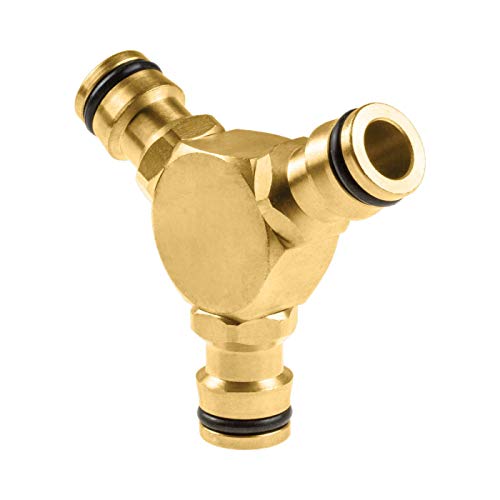 Cellfast Connettore A Y In Ottone Brass, Connettore Per Tubi In Ottone, 1/2" O 3/4" 52-845