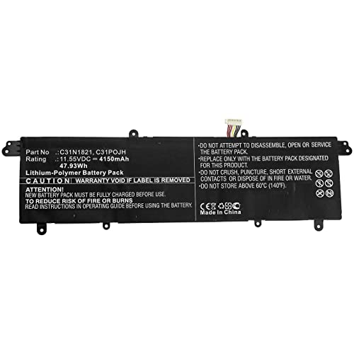 Coreparts Laptop Battery For Asus 48Wh Li-Pol 11.55V 4150Mah, 0B200-03210100, C31N1821, C31Pojh, (48Wh Li-Pol 11.55V 4150Mah For Asus, Ux3000Xn, Ux392
