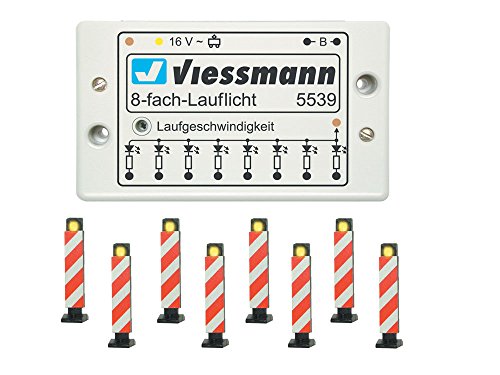 Viessmann 5040 - Modellismo Ferroviario, Set Di Pannelli Distanziometrici Con Luci, Scala H0, 8 Pezzi
